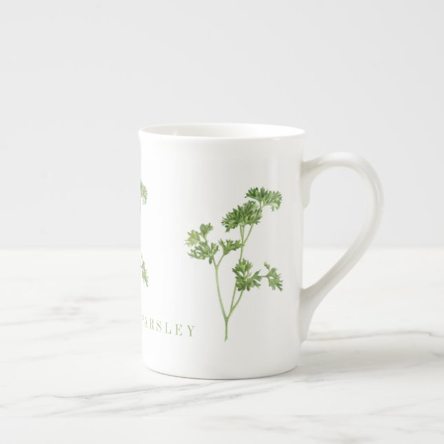 MUG EN FAIENCE FINE AU PERSIL FRAIS (Droite)