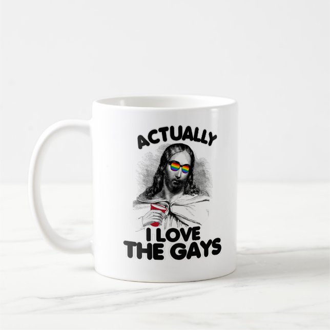 Mug En fait, j'adore les gays (Gauche)