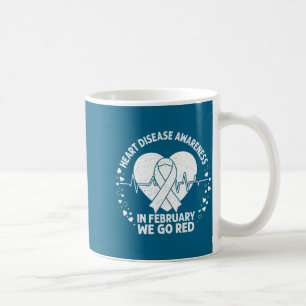 Mug En février, allez ruban rouge sensibilisation aux