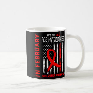 Mug En février, nous portons du rouge frère maladie ca