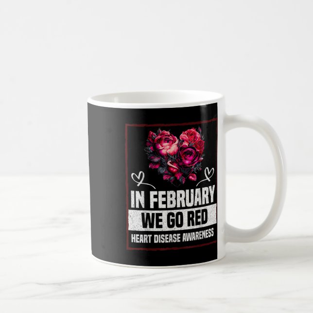 Mug En Février, Nous Portons Le Rouge Pour Les Cherche (Droite)