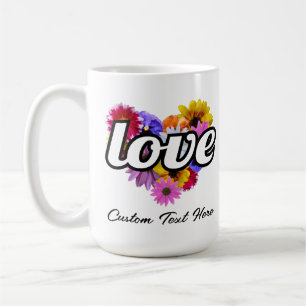 Mug En fleurs - Amour avec un bouquet en forme de cœur