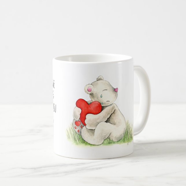 Mug En l'absence de vous vous embrasser coeur aquarell (Devant droit)