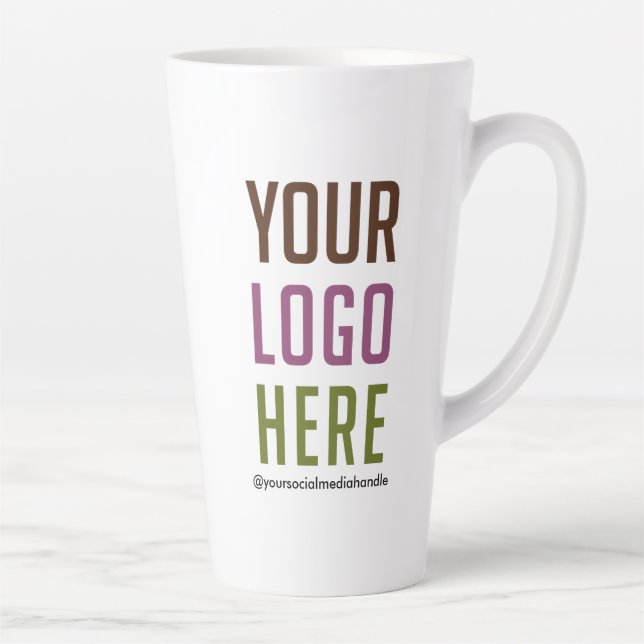 Mug en latte de 17 oz sur mesure avec logo No Mini (Droite)