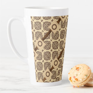 Mug en latte de bande circulaire Brown