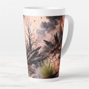 Mug en latte de coeur Abstrait - Design élégant
