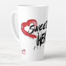 Mug en latte de coeur doux