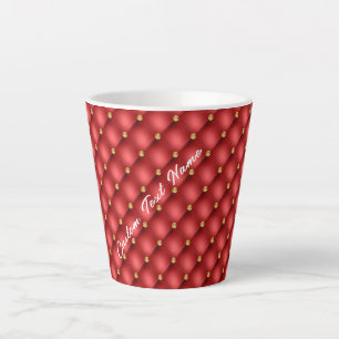Mug en latte en pierre rouge or avec texte personn