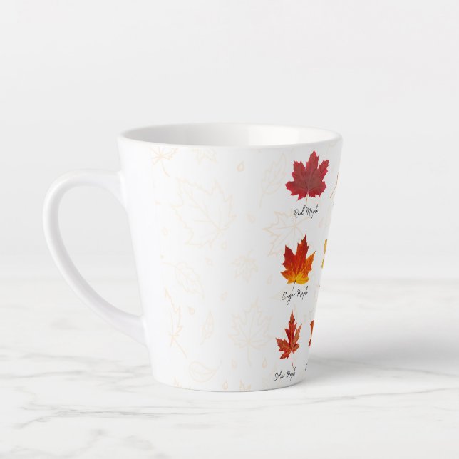 Mug en latte, l'automne laisse Mug pour elle (Gauche)