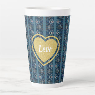Mug en latte rayé bleu par la poète Adiela Akoo