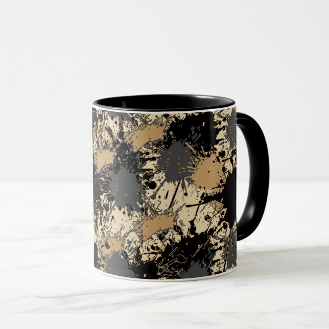 Mug en marbre noir et or — L'art rencontre l'éléga (Devant droit)