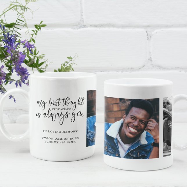Mug En Mémoire Affectueuse | Collage de deux photos éc (Créateur téléchargé)