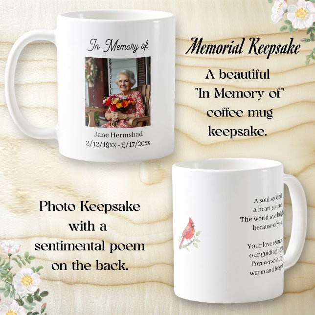 Mug En mémoire de | Cadeau de souvenir photo (Créateur téléchargé)