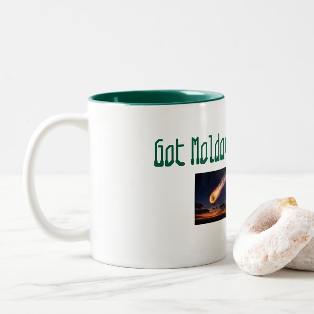 Mug en Moldavite Tektite. Mystique céleste  (Avec donut)