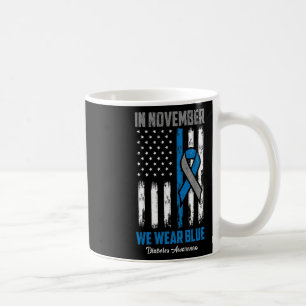 Mug En Novembre, Nous Portons Bleu Usa Drapeau Diabète