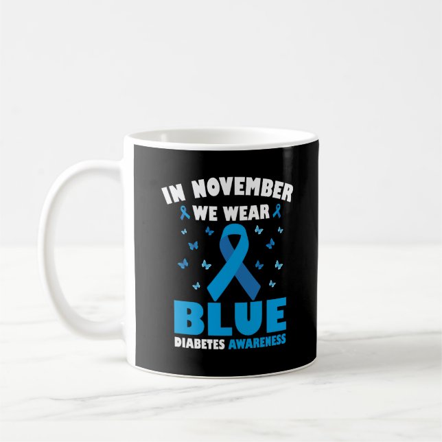 Mug En Novembre Nous Portons Blue Diabetes Sensibilisa (Gauche)