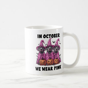 Mug En Octobre Nous Portons Pink Great Dane Halloween