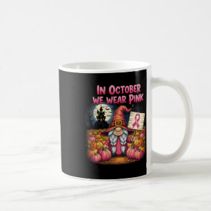 Mug En Octobre Nous Portons Pink Halloween Gnome Witch