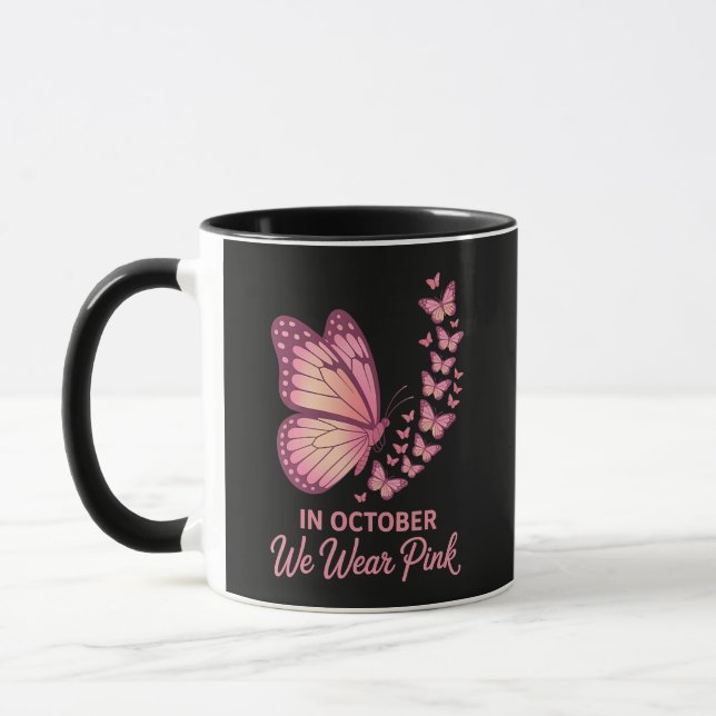 Mug En Octobre Papillon Sein Rose (Gauche)