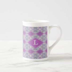 Mug en porcelaine Bone China tricoté ARGYLE LILAC
