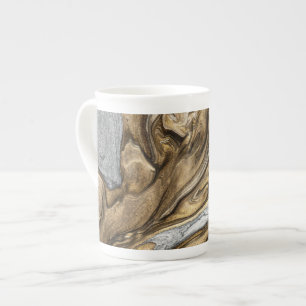 mug en porcelaine de Chine couleur marron liquide