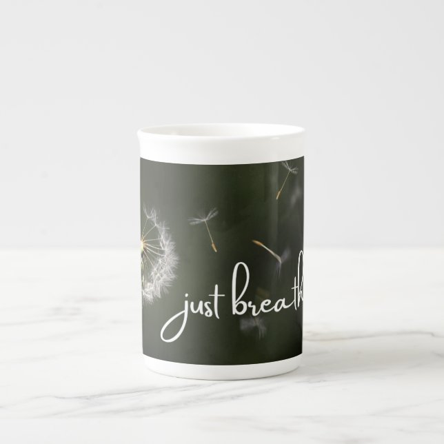 Mug en porcelaine de fine bone Just Breathe (Devant)