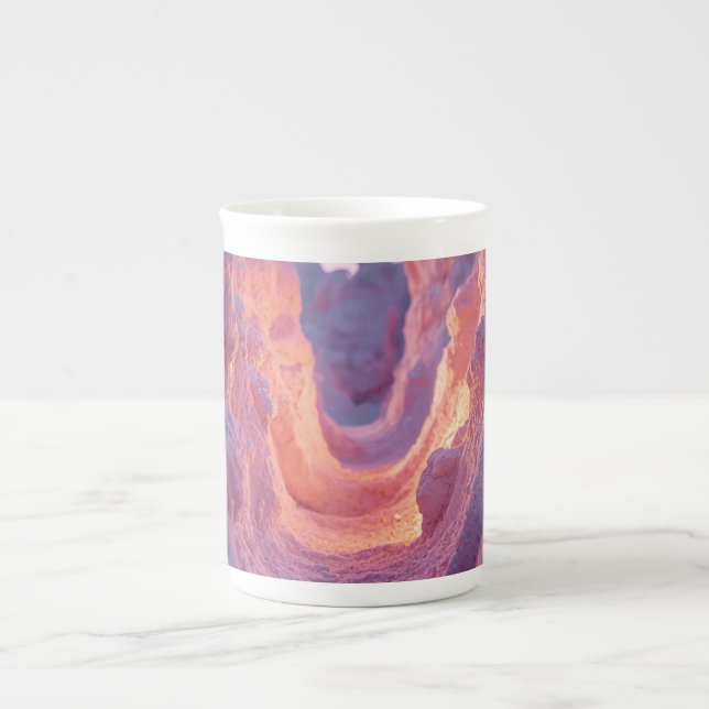 Mug en porcelaine osseuse à texture chaude abstrai (Devant)