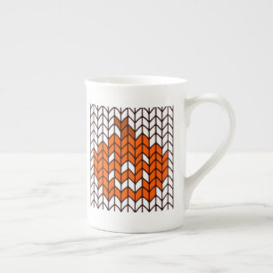Mug en porcelaine osseuse tricotée citrouille-lant