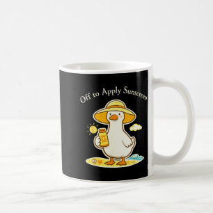 Mug En route pour appliquer l'oie de crème solaire Vac