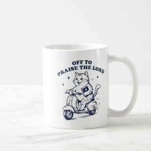 Mug En route pour louer le Seigneur chat drôle foi chr