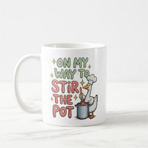 Mug En route pour remuer le pot, jolie oie girly tenda