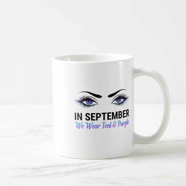 Mug En Septembre Nous Portons Turquoise &amp; Purple R (Droite)