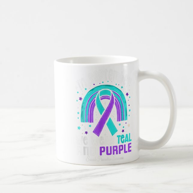 Mug En Septembre Nous Portons Turquoise Ribbon Suicide (Droite)