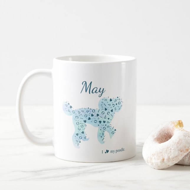 Mug en silhouette Pastel bleu personnalisé (Avec donut)