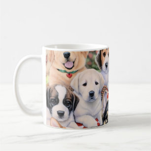 Mug en tissu avec motif de chiot vintage