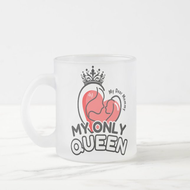 Mug en verre dépoli 10oz : Ma seule reine (Gauche)