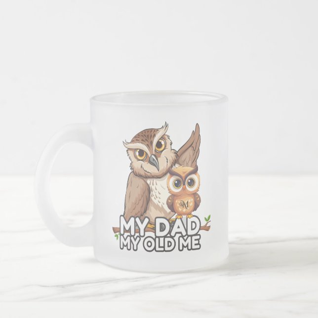 Mug en verre dépoli 10oz : Mon père Mon vieux moi (Gauche)