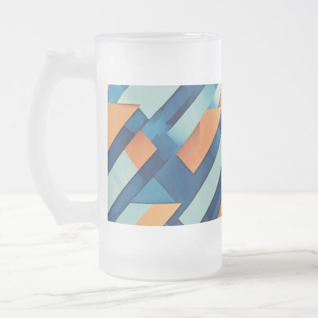 Mug en verre dépoli 16 oz - Géométrique minimalist (Gauche)