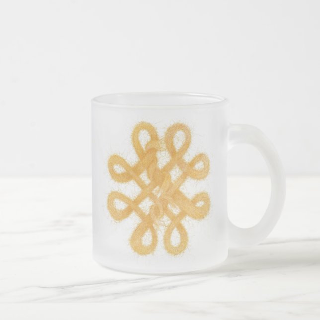 Mug en verre dépoli à nœud celtique doré (Droit)