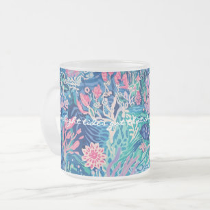 Mug en verre dépoli au graphisme stylé