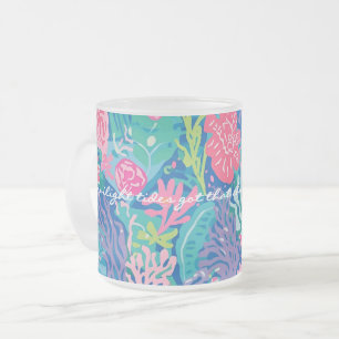 Mug en verre dépoli au motif graphique stylé