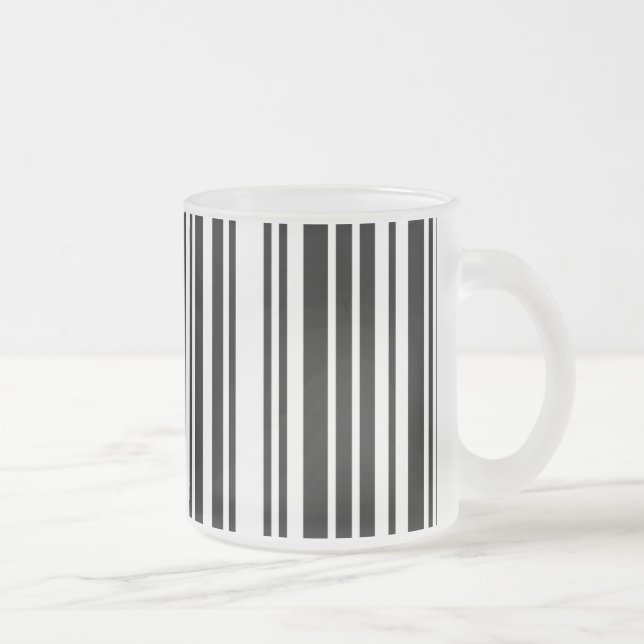 Mug en verre dépoli avec code-barres noir (Droit)
