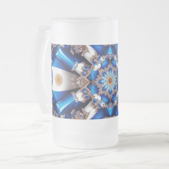 Mug en verre dépoli avec couleurs argentines desig (Devant gauche)