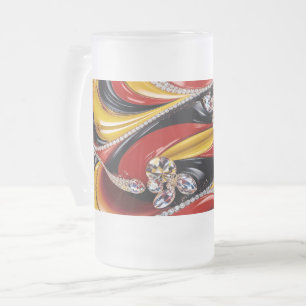 Mug en verre dépoli avec design aux couleurs belge