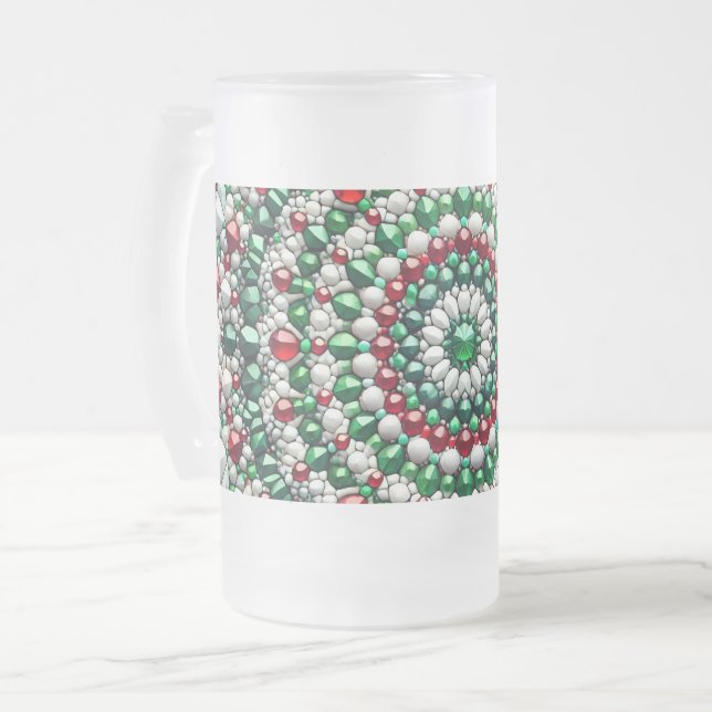Mug en verre dépoli avec design couleur italienne (Devant gauche)