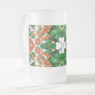 Mug en verre dépoli avec design de couleur irlanda
