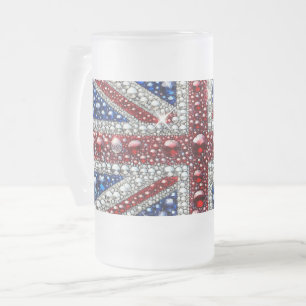 Mug en verre dépoli avec design de couleurs britan