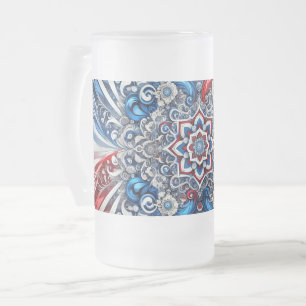 Mug en verre dépoli avec design en couleurs frança