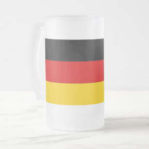 Mug en verre dépoli avec drapeau d'Allemagne