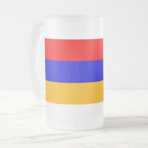 Mug en verre dépoli avec drapeau d'Arménie